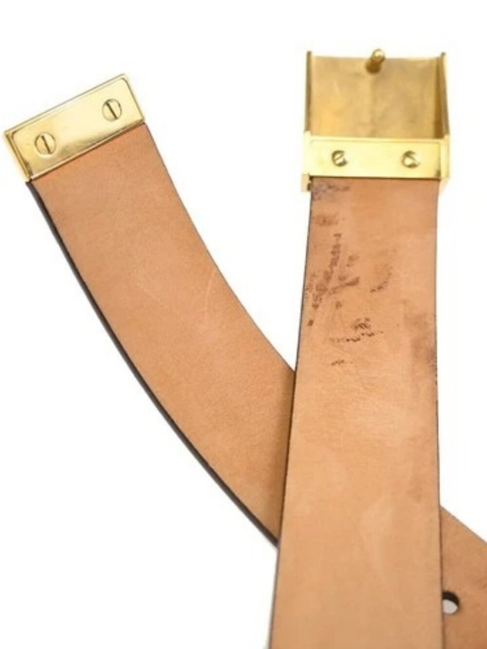 LOUIS VUITTON Santure Carre Belt Damier Ebene Brown GHW France M6802 32KC589 - Picture 5 of 12